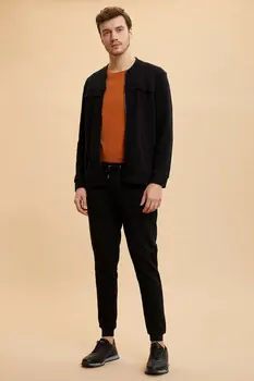 

DeFacto Man's Spring Casual Long Pants Men's Black Bottoms Men's Lace-up Pants Men's Elastic Trousers-M8132AZ20SP