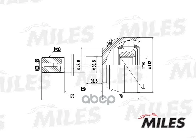 Шрус Toyota Land Cruiser 4.2/4.7 98- Нар. Miles Ga20487 Miles арт. GA20487