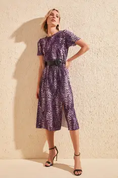 

Trendyol Leopard Patterned Pilise Knit Dress TWOSS20EL1707