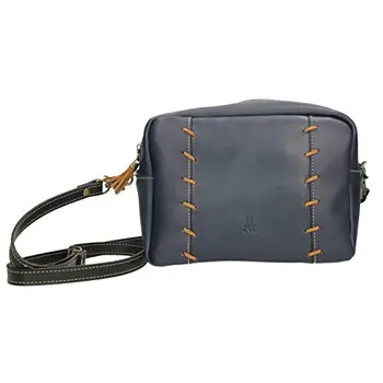 

Shoulder bag made of 1ª quality leather, original design, zipper closure, 21x16x8. Made in Spain (blue)