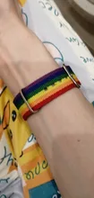 Ins-Pulseras tejidas con arcoíris para hombres y mujeres, pulseras LGBT para homosexuales, bisexuales, tejidas, trenzadas, orgullo, joyería de amistad