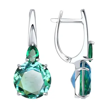 

Sokolov drop earrings with stones in silver with sitals and cubic zirconia, fashion jewelry, 925, women's male, long earrings