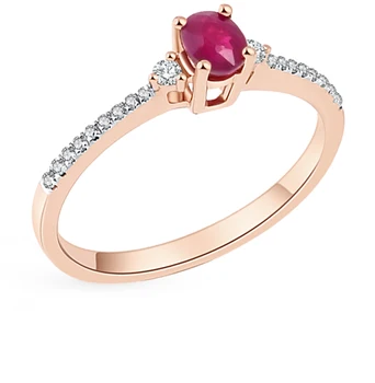 

Gold ring with rubies and diamonds sunlight sample 585