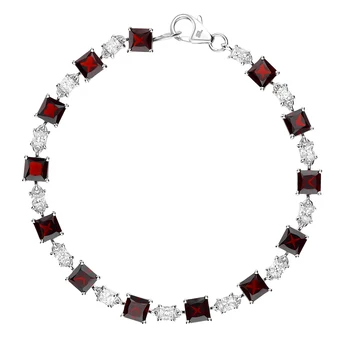 

Silver Bracelet with cubic zirconia and Garnet sunlight sample 925