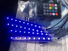 Tira de luces LED RGB con control remoto por voz para coche, diseño Interior, decorativa, Ambiental dinámico