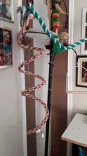 Juguete de percha para pájaros de colores, cuerda de tela de algodón para loros, lámpara tipo jaula para Bar, soporte en espiral con campana, suministros para pájaros, juguete para mascotas, novedad