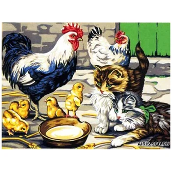 

Mrc1531-331 Kanva with a picture of Margot 'in the Yard '40*50 cm