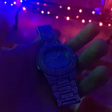 Reloj de moda con diamantes de acero para hombre, cronógrafo de Hip Hop, de lujo, dorado, masculino, 2021
