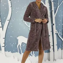 Черный жемчуг Женский мягкий Халат с капюшоном