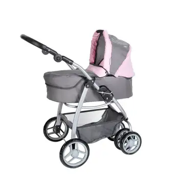 

Knorrtoys doll stroller (90710) gray and pink color, for doll 30 to 46 cm, imitation toy for boy and girl.