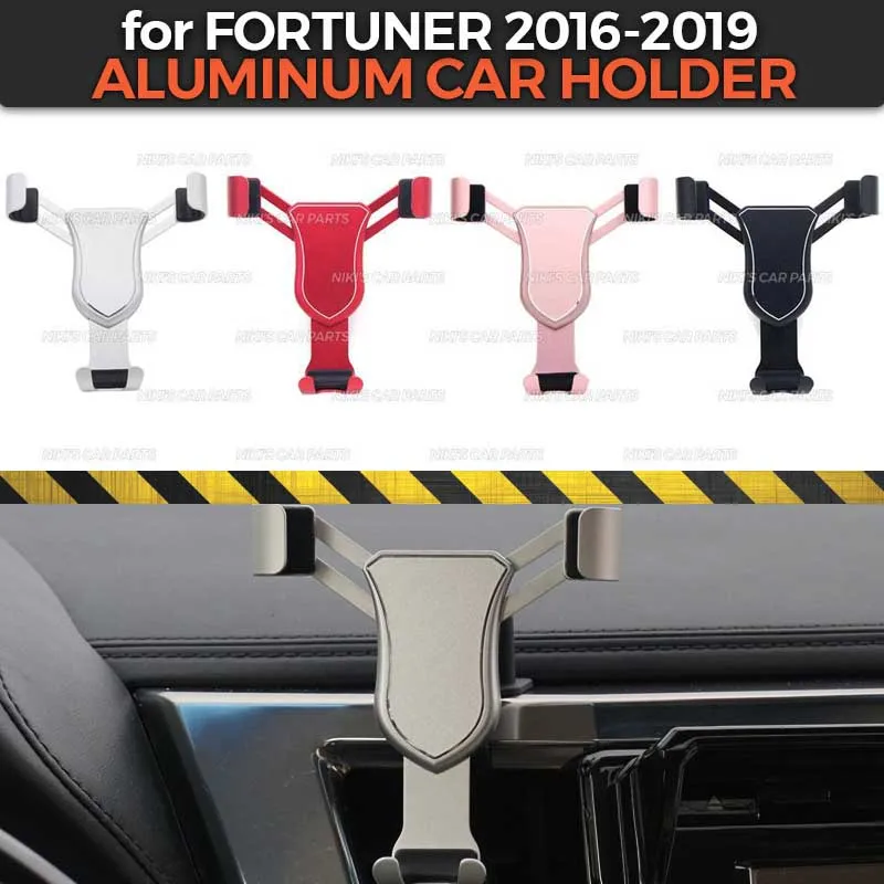 Алюминиевый Автомобильный держатель для Toyota Fortuner-, алюминиевый сплав, 1 комплект, декоративные аксессуары для автомобиля, аксессуары для интерьера телефона