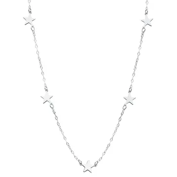 

White gold choker chain 18k 42cm. Star 6.5mm. [AC0913]