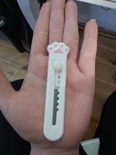 MINKYS-Mini cuchillo de bolsillo con Gato Kawaii, utensilio de utilidad artística, caja Express, cortador de papel, hoja rellenable para envolver, papelería