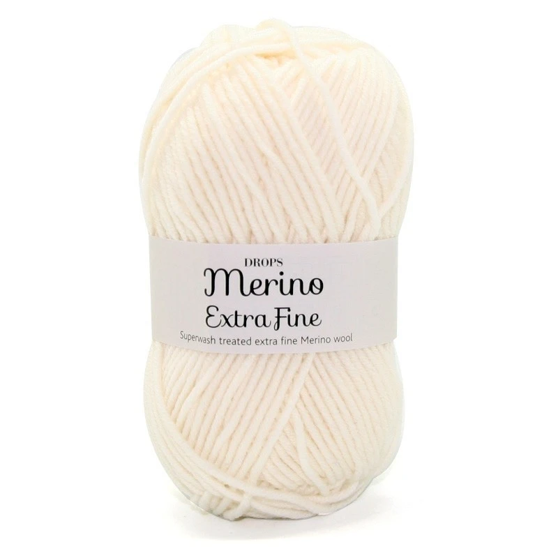 01 Off white/кремовый Yarn DROPS "Merino Extra Fine" - Цвет: 01 Off white/кремовый