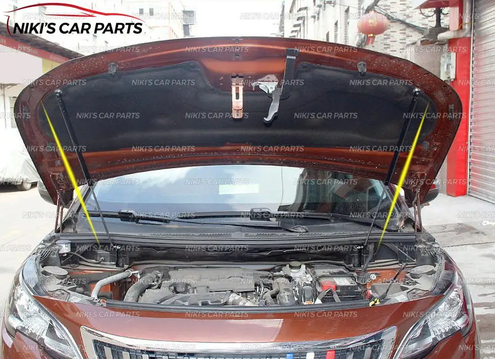 Стойки амортизатора капота для Peugeot 3008 GT/5008 GT- из нержавеющей стали литья украшения автомобиля Стайлинг внешний