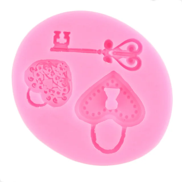 Barokk Stílusú Kulccsal Szilikon Penész Szívzár Csokoládé Cukorka Fondant Penészek Torta Díszítő Szerszámok Diy Cupcake Sütő Kiegészítők - Image 3