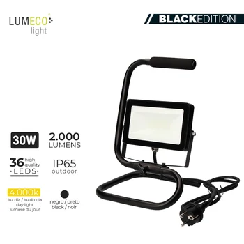 

LED SPOTLIGHT spotlight WITH FOOT 30W 4000K 2000 LUMENS "BLACK EDITION" LUMECO