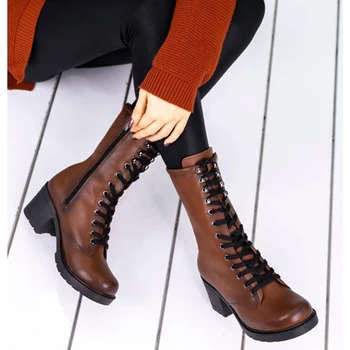 

Robinat Tan Leather Female Postal, High Quality, 2021 Fashion Boots, Zipper, Heels Casual Daily, autumn Winter Boots
