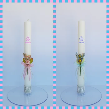 

Candle personalized christening, Cirio christening gown customized 30cm x 3cm wax White. Keepsake baptism, boy, girl, blue, pink