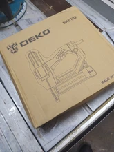 DEKO-pistola de aparejos y grapadora eléctrica, DKET02, grapa de muebles, para marco con grapas y herramienta de carpintería