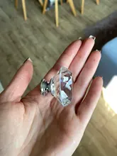 Wardrobe Handles Hardware Drawer Pull Cupboard Glass-Knobs Cabinet-Door Crystal Diamond-Shape