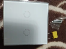 Wall-Switch Glass-Panel White Standard Crystal Ac110-220v EU 1set 1-Way