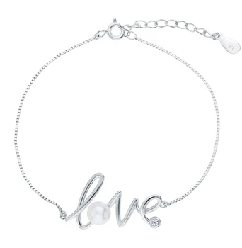 

Silver Bracelet with cubic zirconia and pearls sunlight sample 925