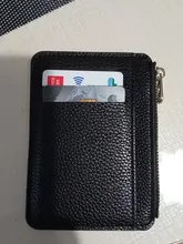 Cartera delgada de cuero PU Unisex, Tarjetero con cremallera, funda para tarjetas de crédito, Mini tarjetero, regalo