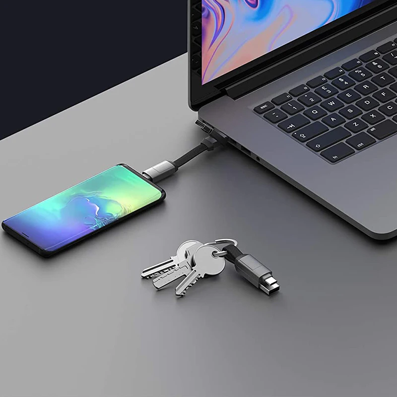 InCharge 6-케이블, 휴대용 열쇠 고리 USB/USB-C/마이크로 USB/번개 충전 케이블의 6 대 1 스위스 육군 칼