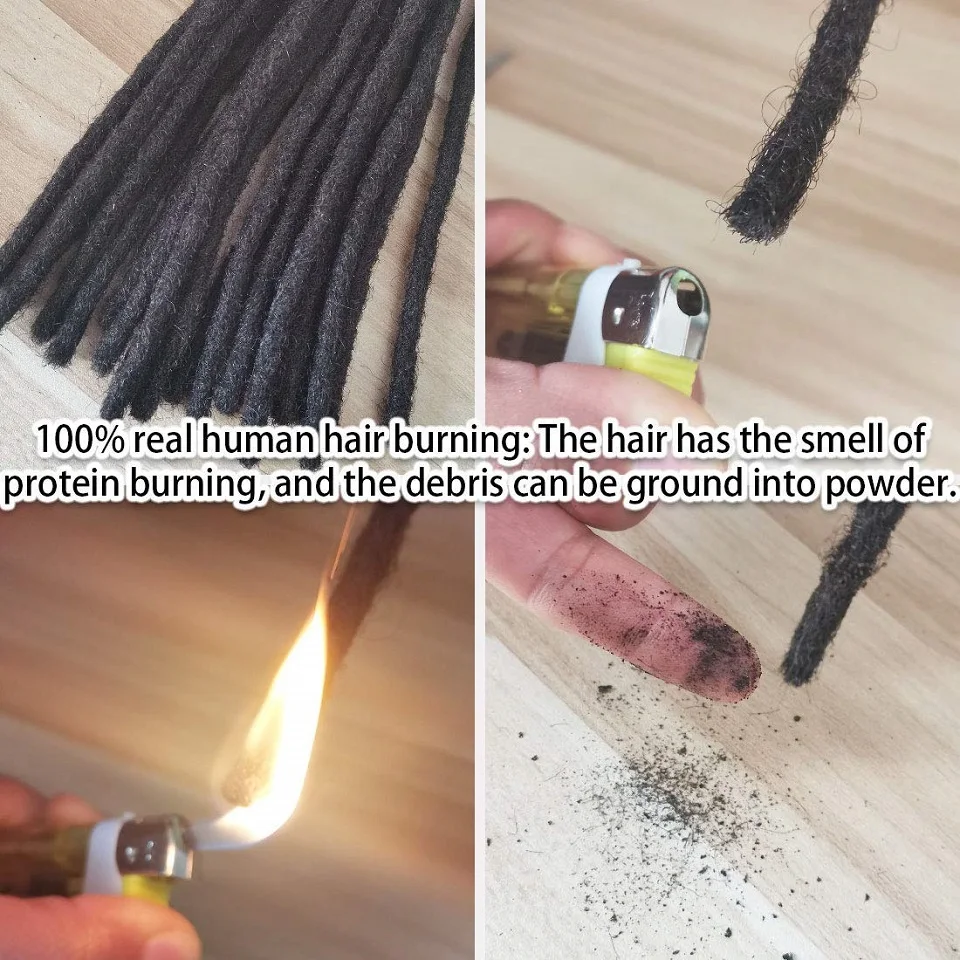 Dreadlocks Brazilian Virgin Human Hair Strand Crochet Braid Hair Loc Extensions 0.6 cm human braiding hair braiding hair extensions human hair extensions