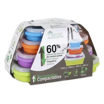 

Set of 4 lunch boxes Kitchen Tropic Rectangular (4 Uds)