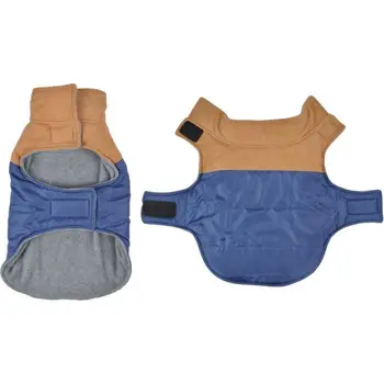 

Coat Jude-Polyester fleece double-40 cm-Blue/Camel-dog