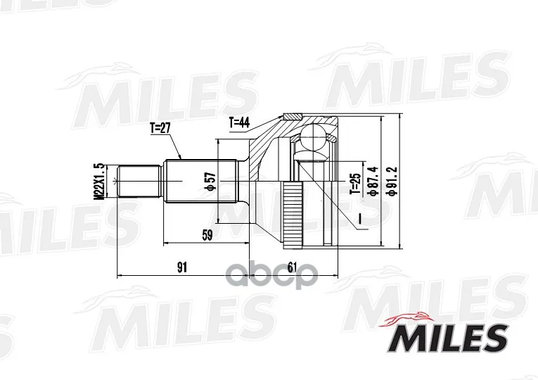 Шрус Ford Mondeo I-Ii 1.8-2.5 93-00 Нар. Abs Miles Ga20118 Miles арт. GA20118