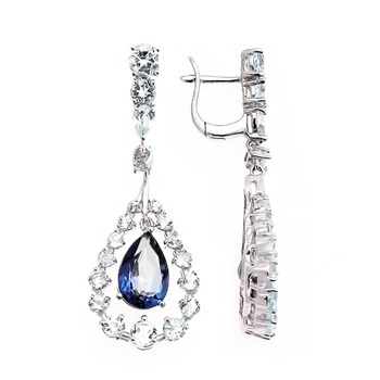 

Silver earrings with Topaz and Topaz Mystic Blue