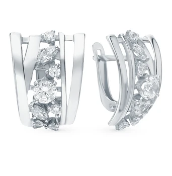 

Silver earrings with cubic zirconia sunlight sample 925