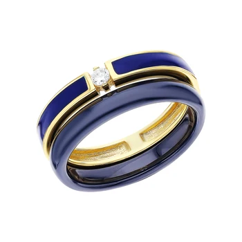 

Silver ring with ceramics, enamel and cubic zirconium sunlight