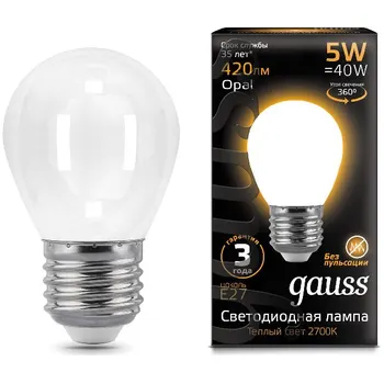 

Gauss LED filament bulb Opal E14 5W 420lm 2700K 105201105 pack of 10 PCs