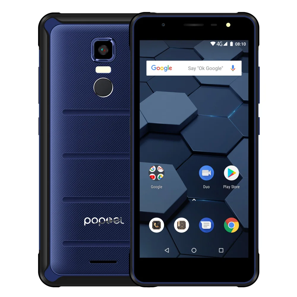Poptel P10 4G мобильный телефон IP68 Водонепроницаемый Восьмиядерный 64+ 6G 13 МП камера 5,5 дюймов мобильный телефон NFC разблокировка отпечатков пальцев 3600 мАч смартфон - Цвет: Blue