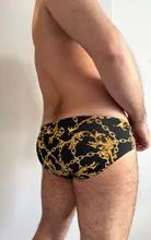 Bañador con almohadilla de realce para hombre, traje de baño estampado, calzoncillos de cintura baja, bañadores de secado rápido, ropa de playa