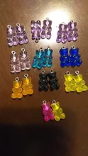 Mini abalorios de oso de goma de 22x11mm, 10 Uds., Color caramelo, para hacer aretes, colgantes, collares, joyería creativa DIY