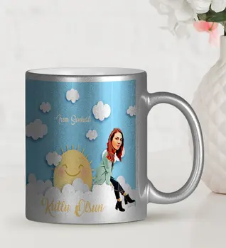 

Personalized 8 March International Women's Day Cartoon Silver Mug Cup-57