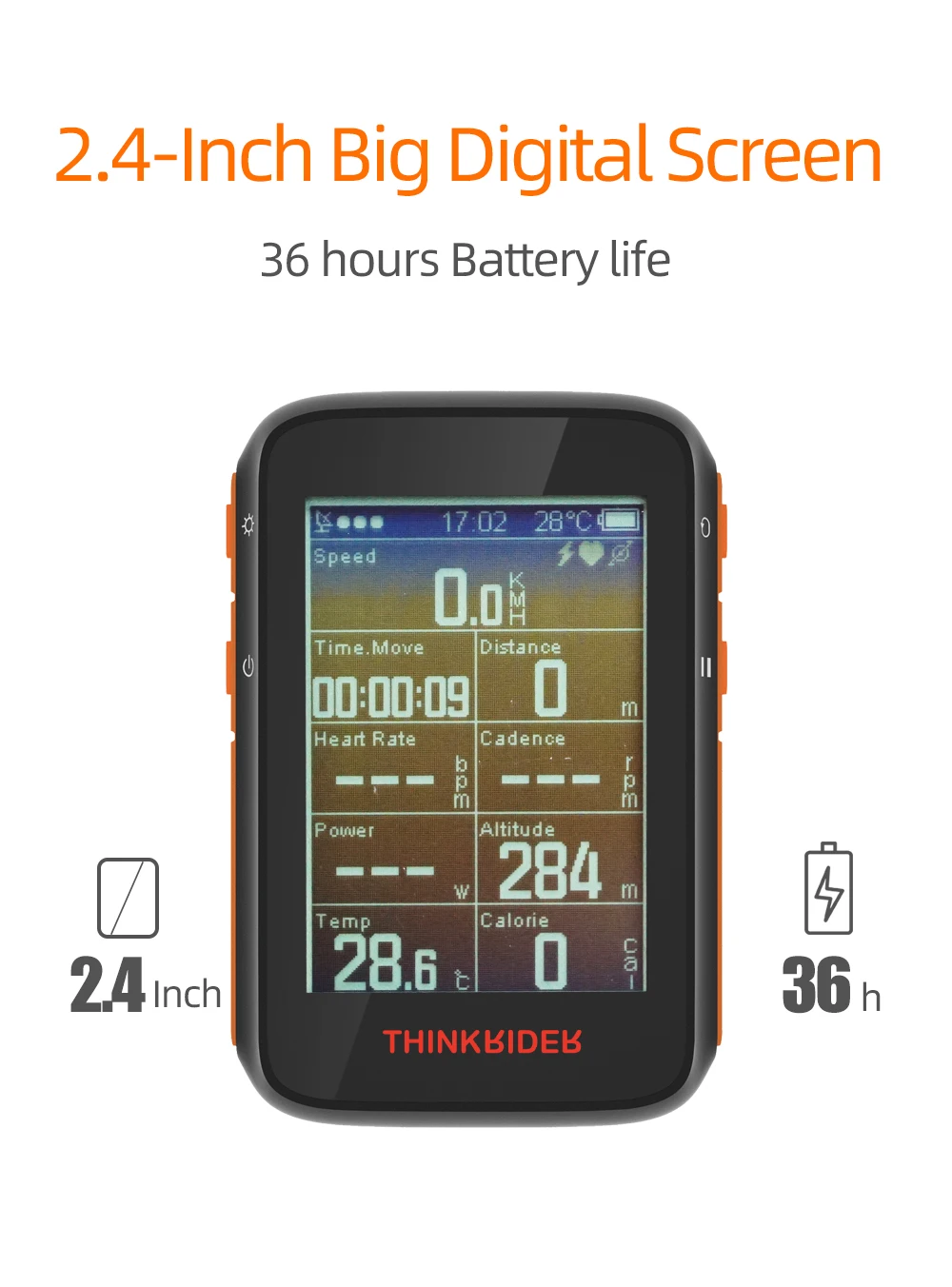ThinkRider BC200 GPS Smart Bike Computer ANT+ BLE Powermeter UK