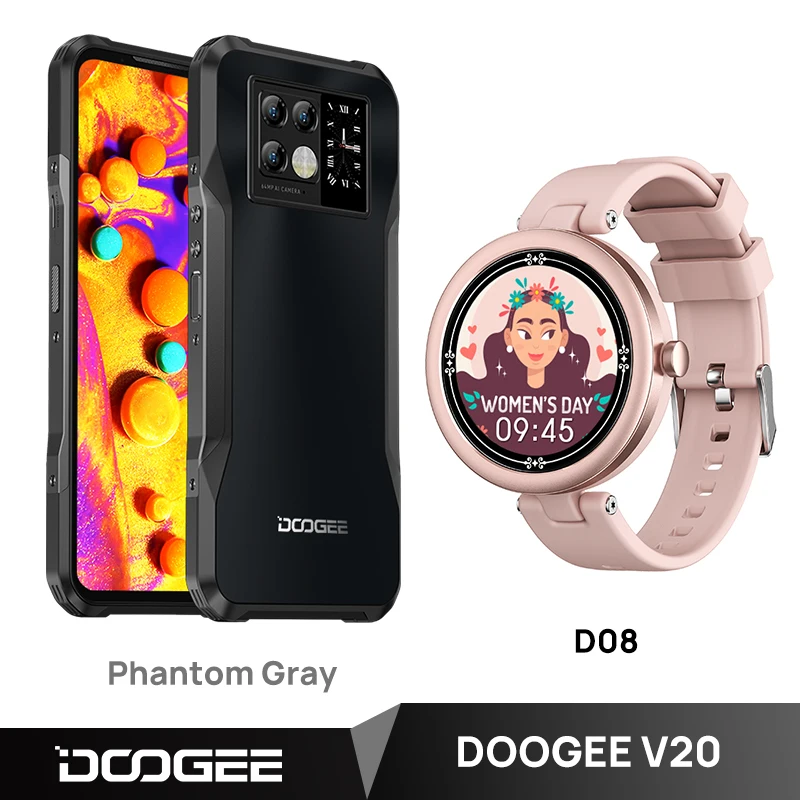 [World Premiere] DOOGEE V20 5G 6.43"FHD AMOLED Display Innovative Rear Display Rugged Phone 8+256GB 64MP Camera 6000mAh Phone 5g and cell phones 5G Phones