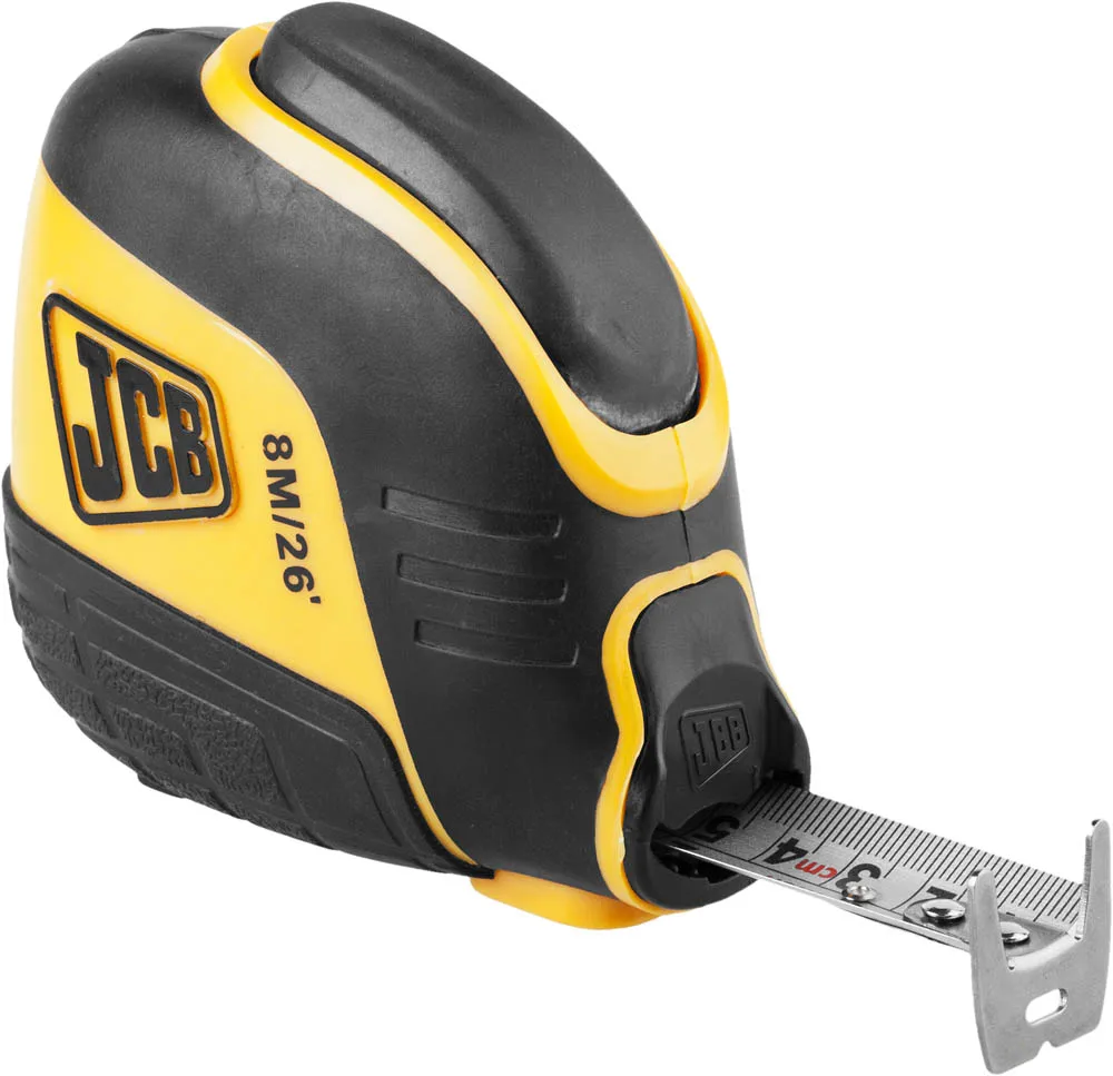Tape measure JCB автостоп double-sided scale двухкомпонентный case 8 m | Инструменты