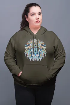 

Angemiel Wear Colorful Lion Green Women 'S Hooded Sweatshirt