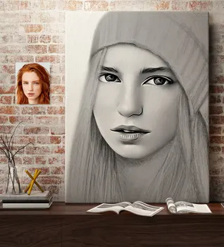 

Personalized Women 'S Charcoal Artistic Portrait Design Canvas Table 50x70cm-9