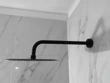 Shower-Head Square Wall Bathroom Stainless-Steel Rainfall Ceiling Black Ultrathin 2-Mm