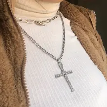 Collares y colgantes de Color dorado para hombre, joyería de película, collar con colgante de Cruz clásica de Fast and The Furious Toretto