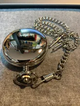 Reloj De bolsillo Retro De plata clásica para hombre, pulsera De mano De cuarzo pulido con cadena colgante, De bolsillo liso, regalo