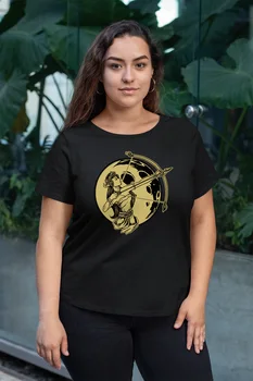 

Angemiel Wear Month Female Archer Black Women Cotton Large Size T-Shirt
